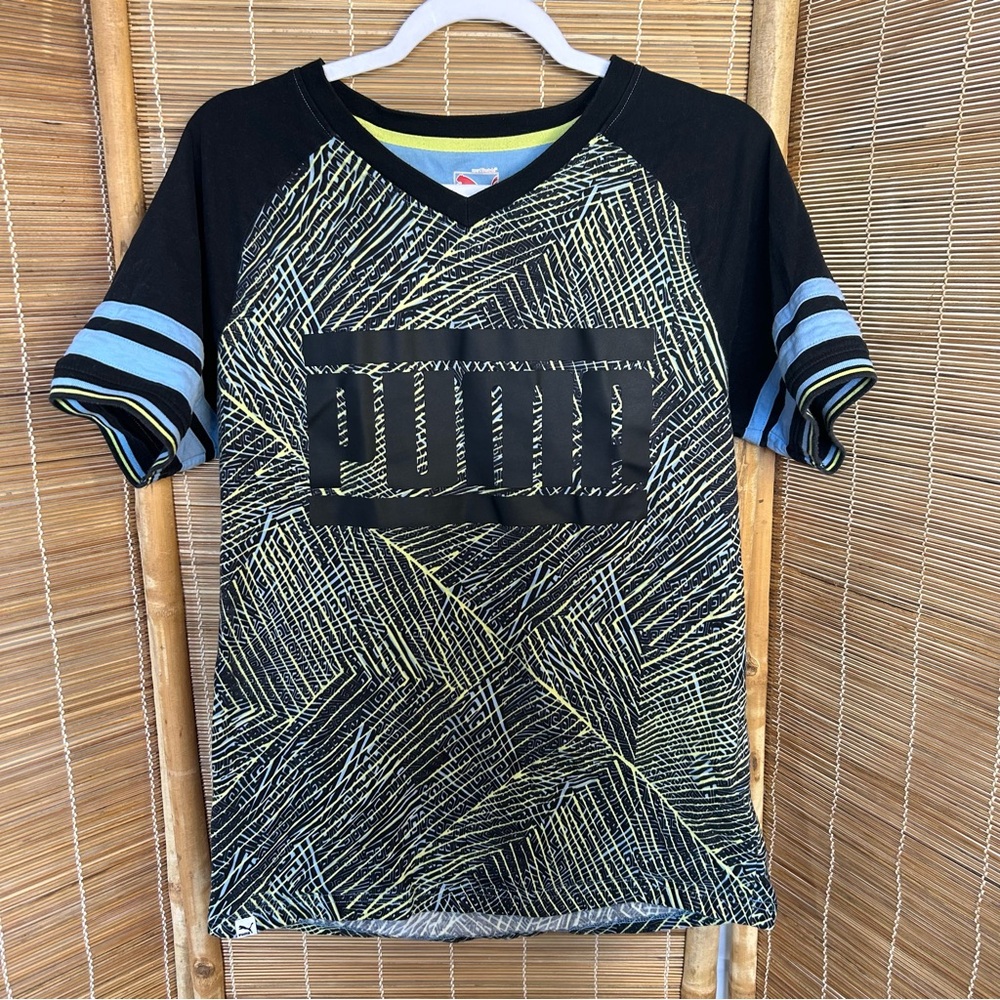 Men’s Medium Puma Sports Style Blue and Green Shirt